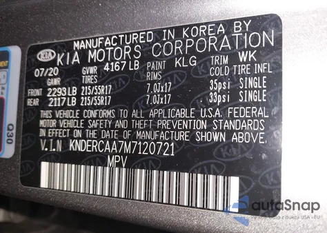 2021 Kia Seltos Ex from USA, damaged, VIN KNDERCAA7M7120721